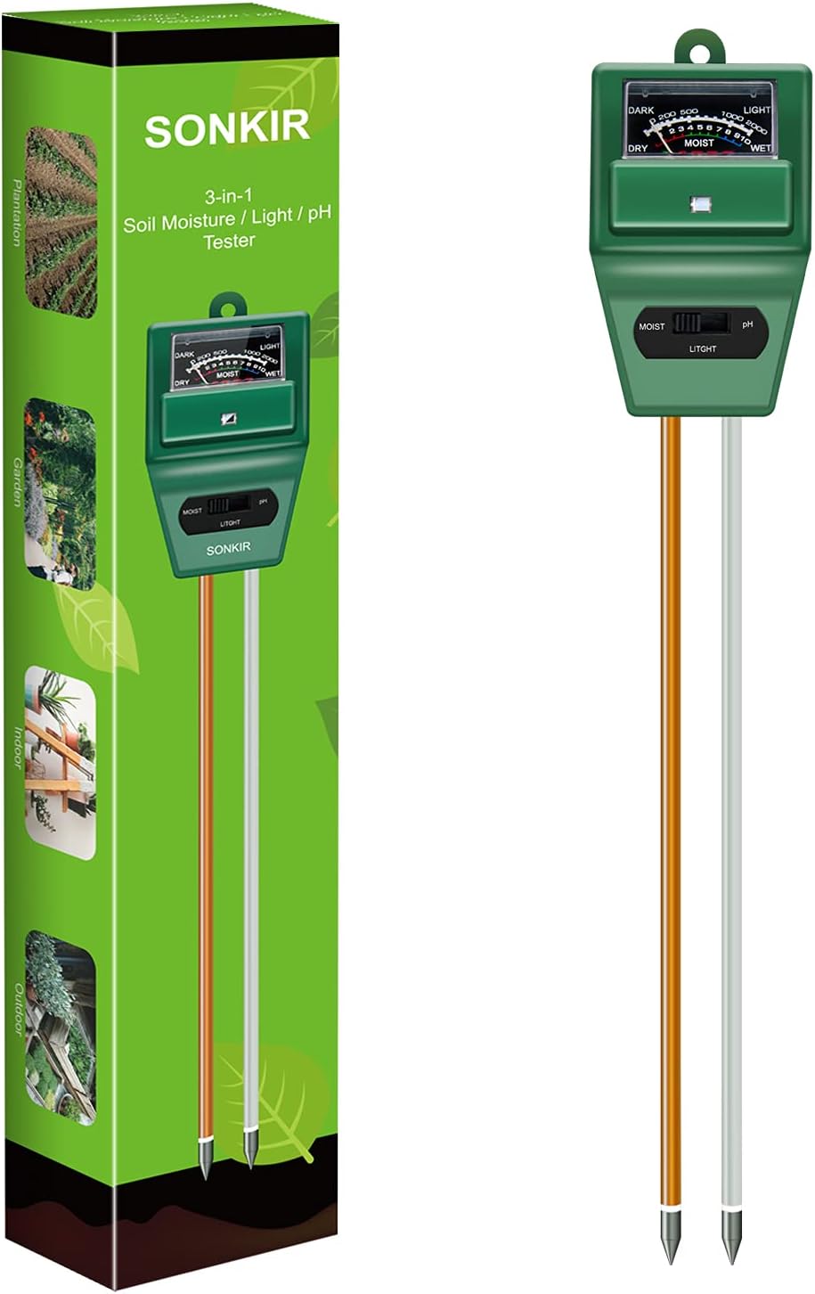 Moisture Meter Plant - Soil pH Meter, MS02 3-in-1 Soil