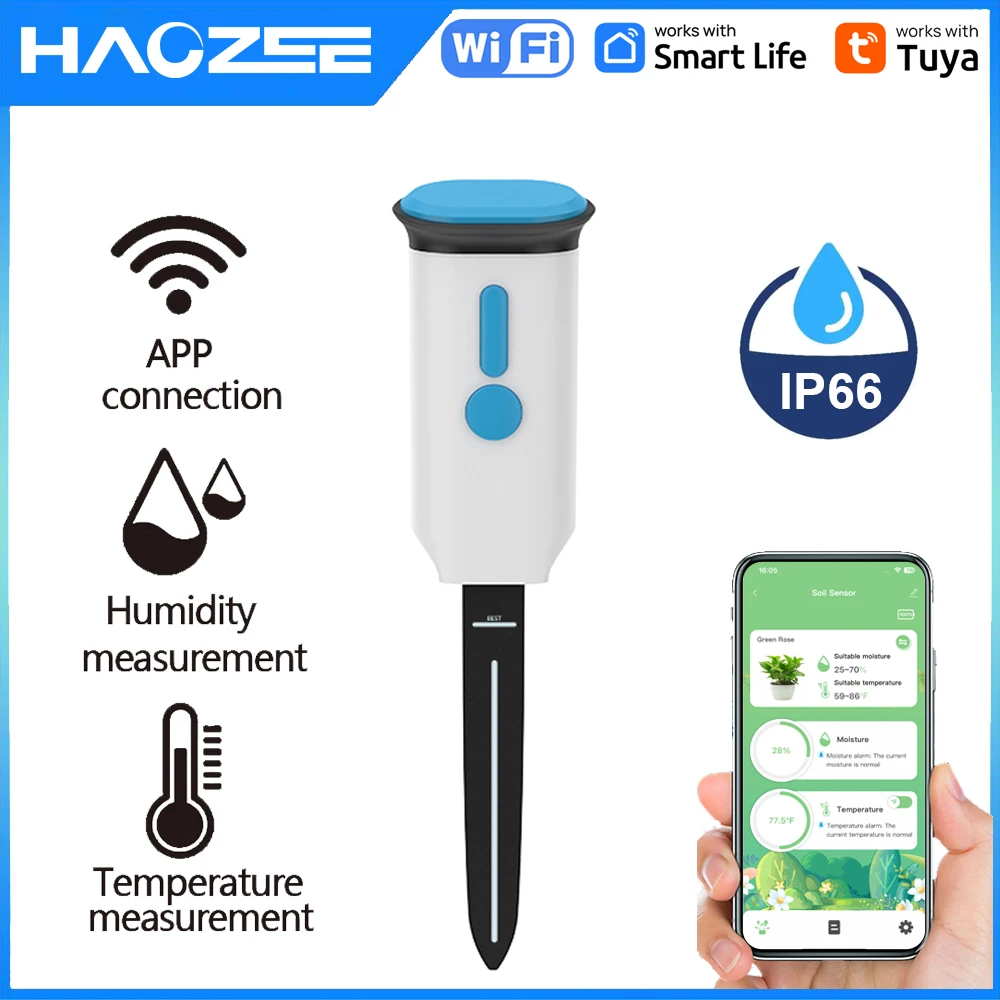 Moisture Meter Plant - Haozee Tuya Smart WiFi Soil Moisture