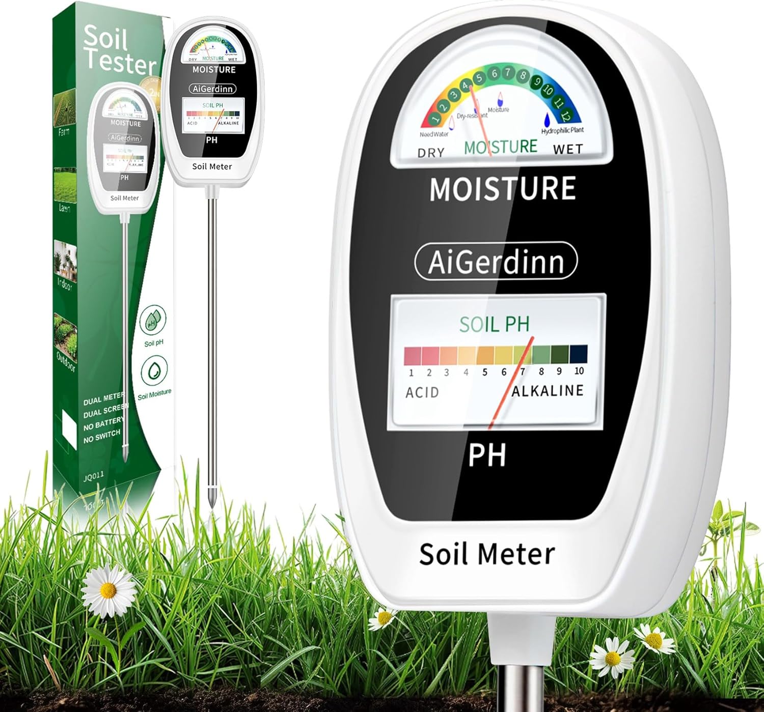 Moisture Meter Plant - 2-in-1 Soil Moisture & pH Meter,