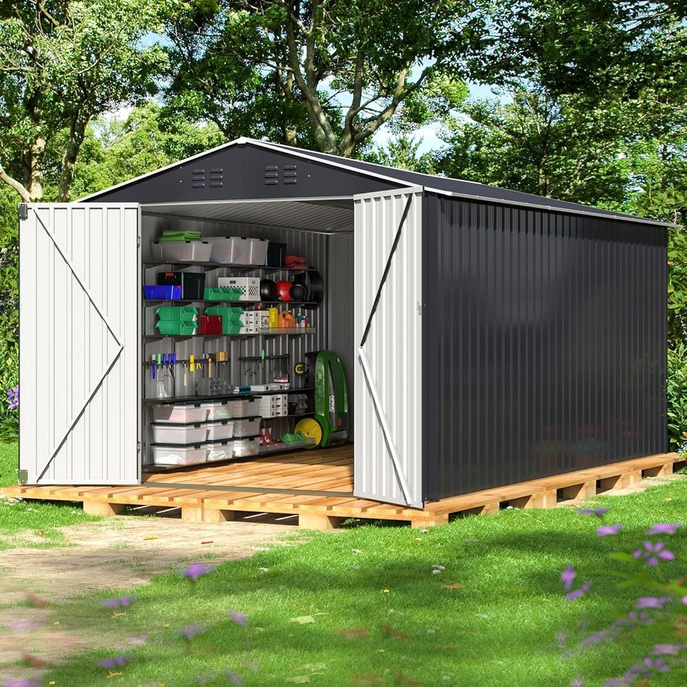 Gardening Tools Storage - 11.7ft x 8ft Outdoor Metal Storage