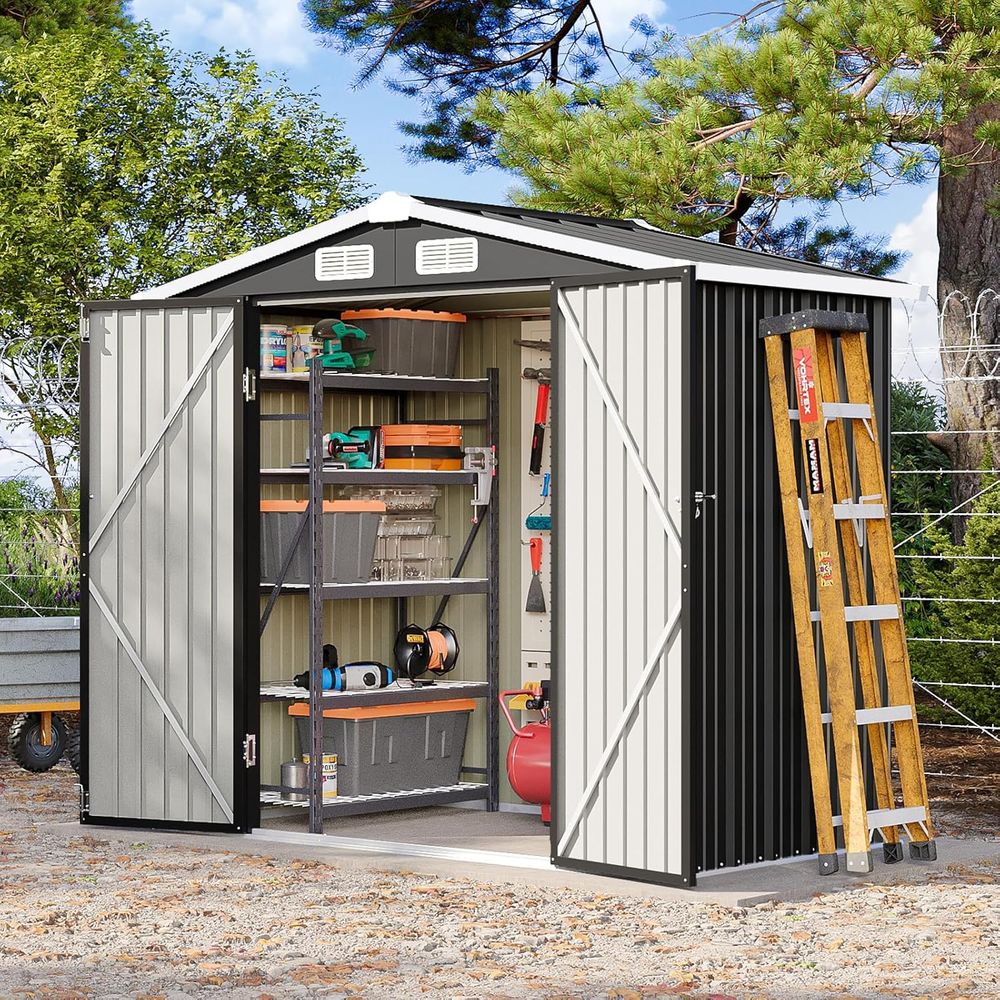 Gardening Tools Storage - 6x4 Outdoor Storage Shed, Metal Garden