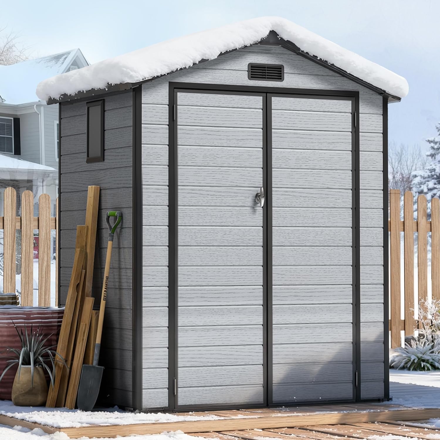 6X4 FT Outdoor Shed, Plastic S - Gardening Tools Storage avaliação e preço