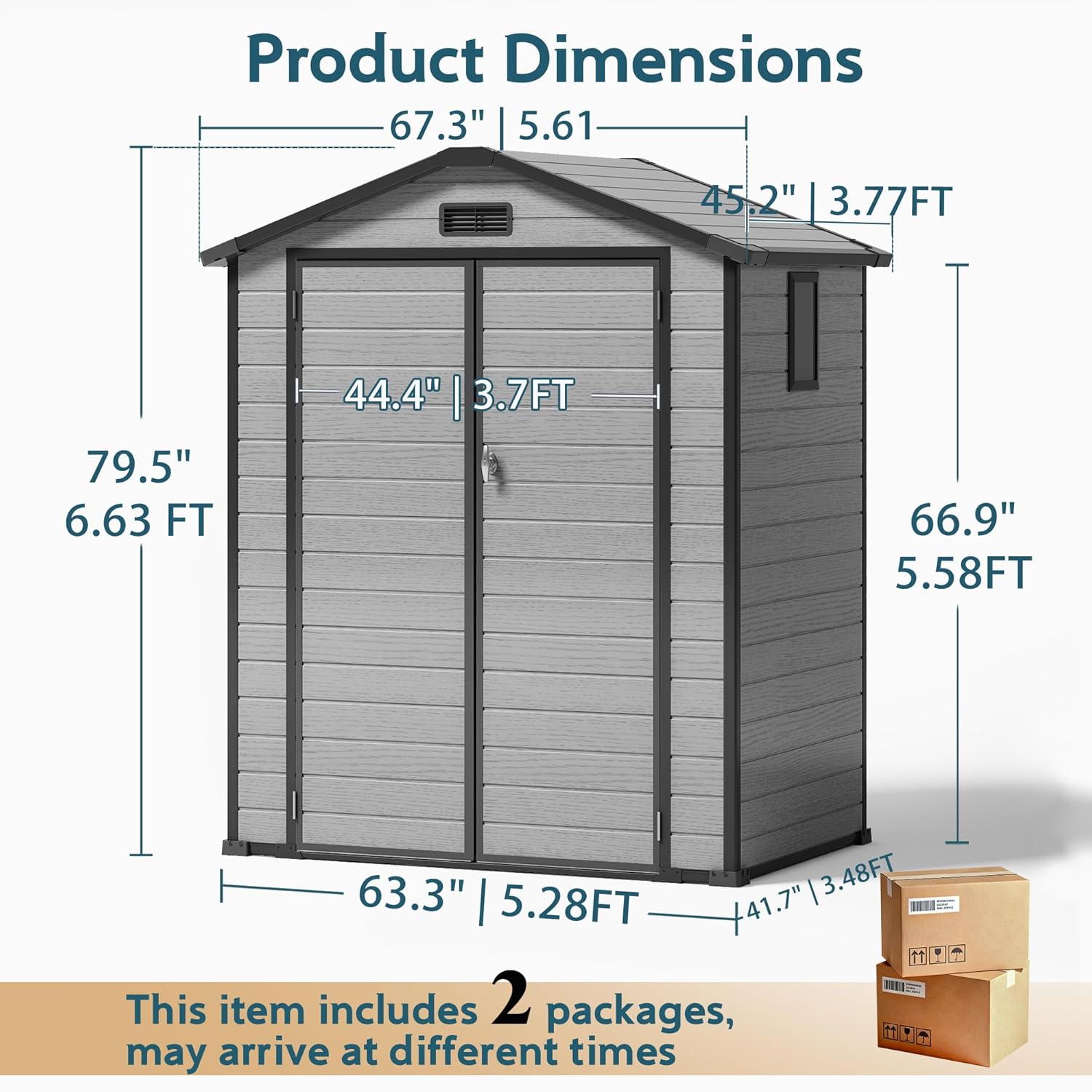 6X4 FT Outdoor Shed, Plastic S - Gardening Tools Storage avaliação e preço
