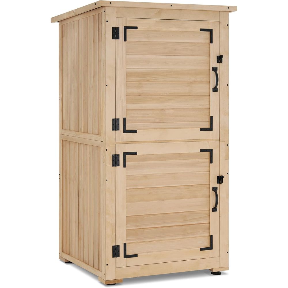 30 Natural Wood Outdoor Storag - Gardening Tools Storage avaliação e preço