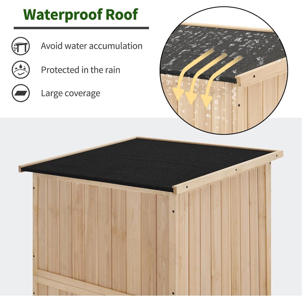 30 Natural Wood Outdoor Storag - Gardening Tools Storage avaliação e preço
