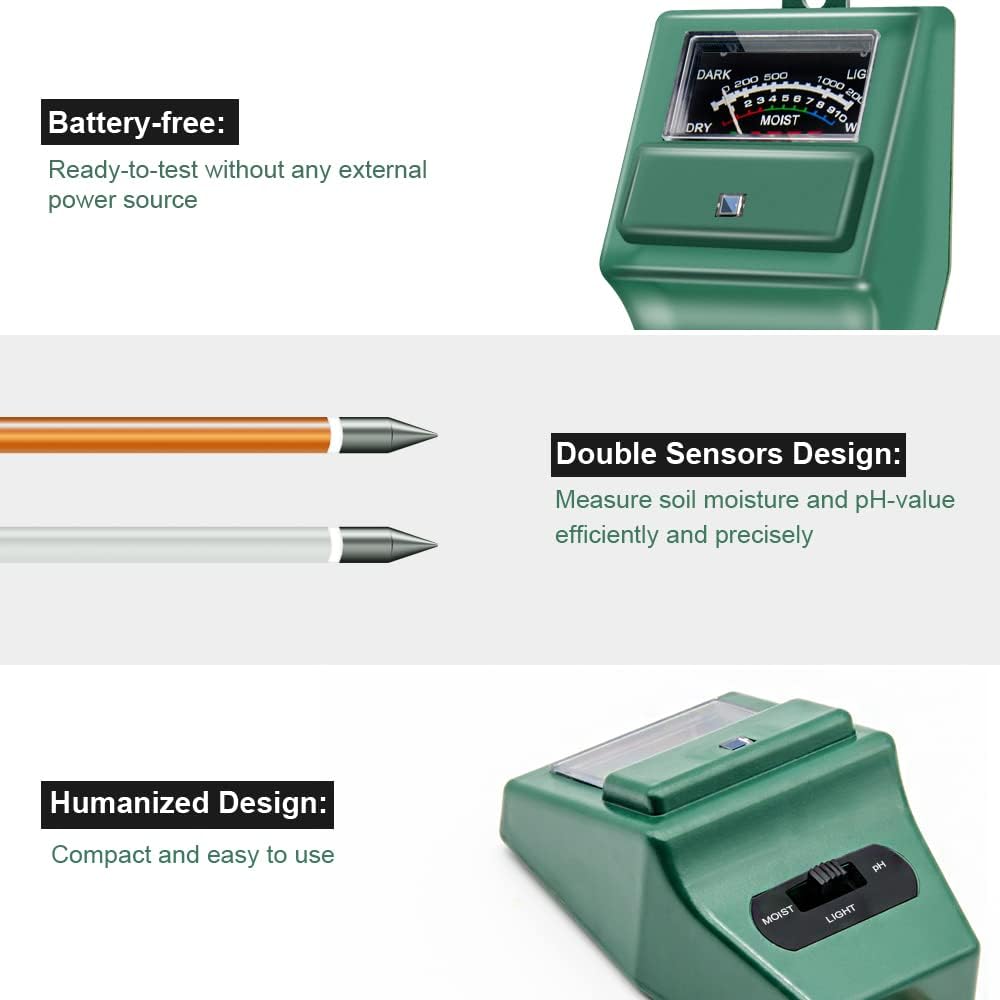 Soil pH Meter, MS02 3-in-1 Soi - Moisture Meter Plant avaliação e preço