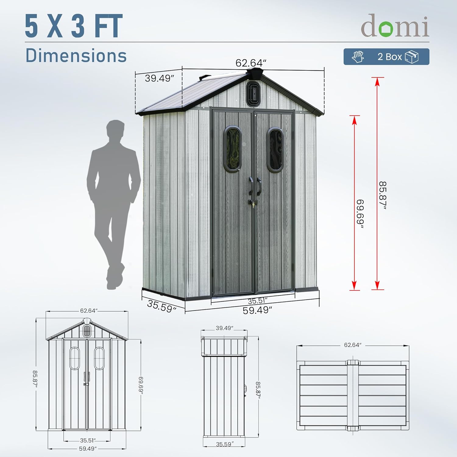 5x3 FT Resin Storage Shed All  - Gardening Tools Storage avaliação e preço