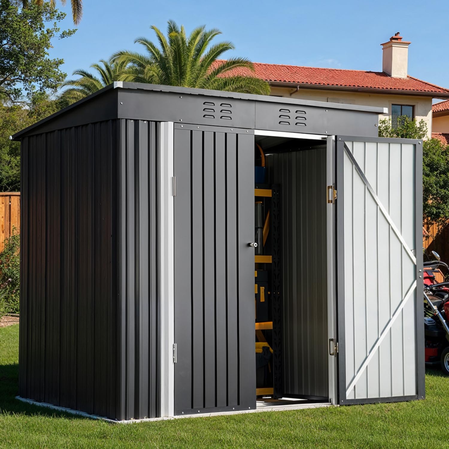 6x4ft Metal Outdoor Storage Sh - Gardening Tools Storage avaliação e preço