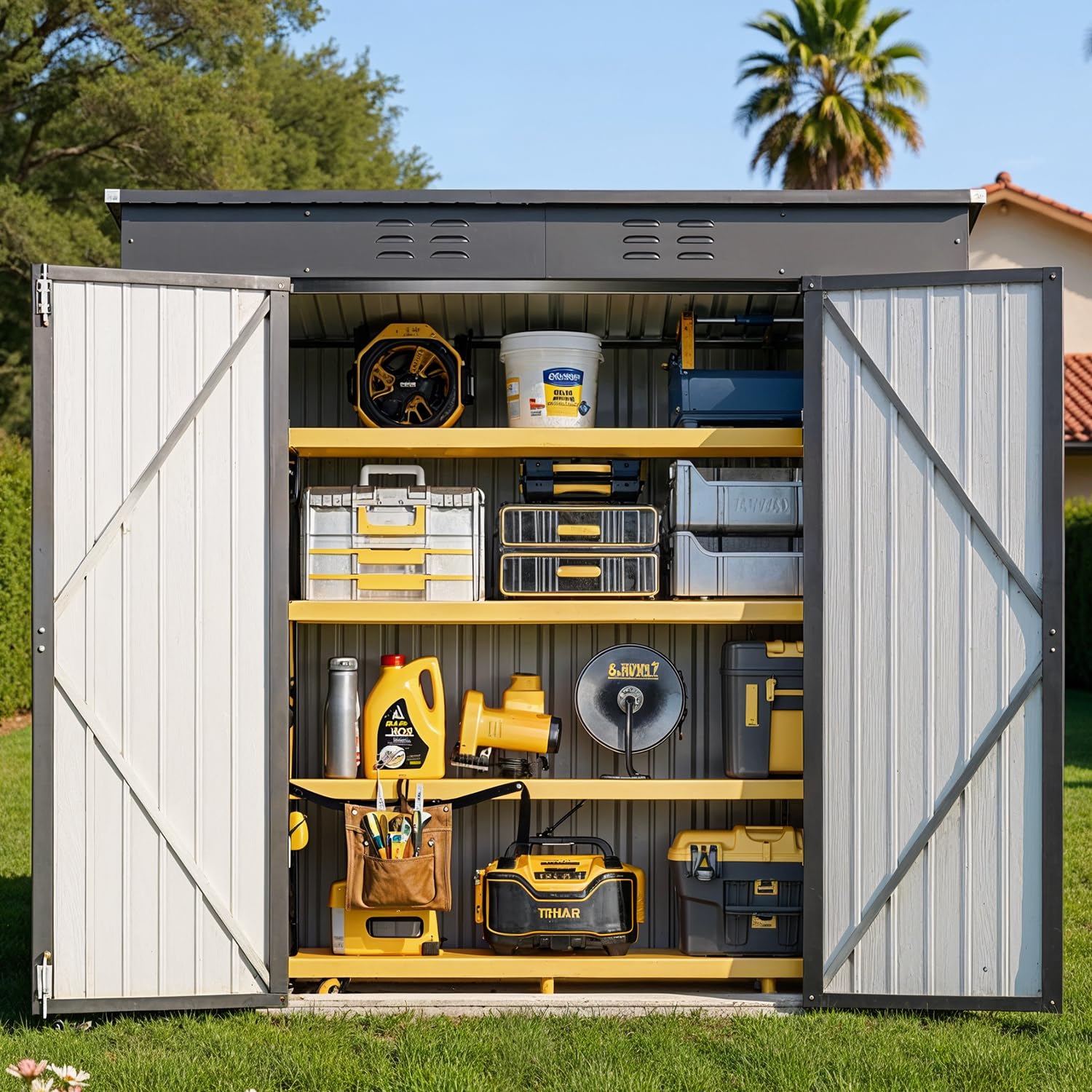 6x4ft Metal Outdoor Storage Sh - Gardening Tools Storage avaliação e preço