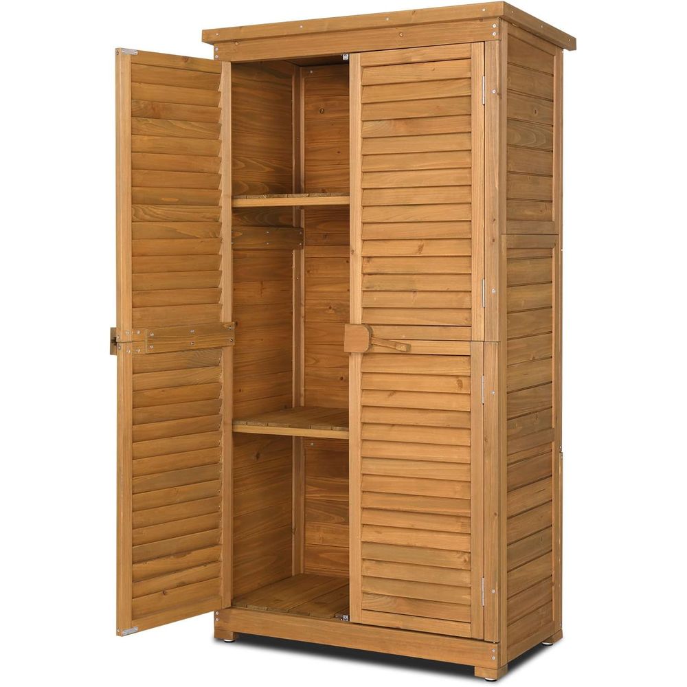 63in Natural Wooden Outdoor St - Gardening Tools Storage avaliação e preço