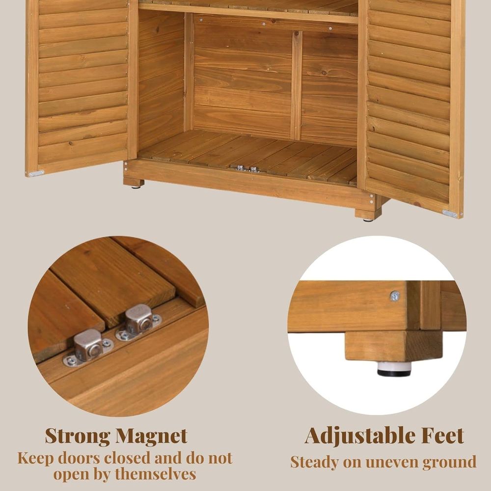63in Natural Wooden Outdoor St - Gardening Tools Storage avaliação e preço