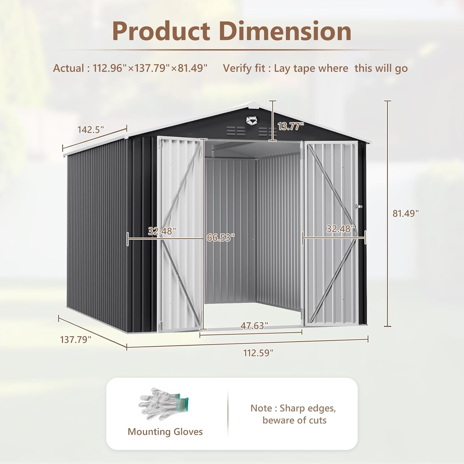 10x12 FT Metal Outdoor Storage - Gardening Tools Storage avaliação e preço
