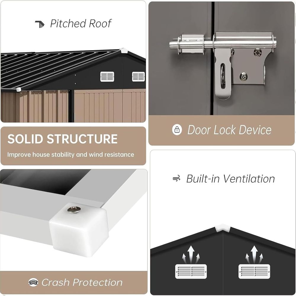 10ft x 12ft Outdoor Storage Sh - Gardening Tools Storage avaliação e preço