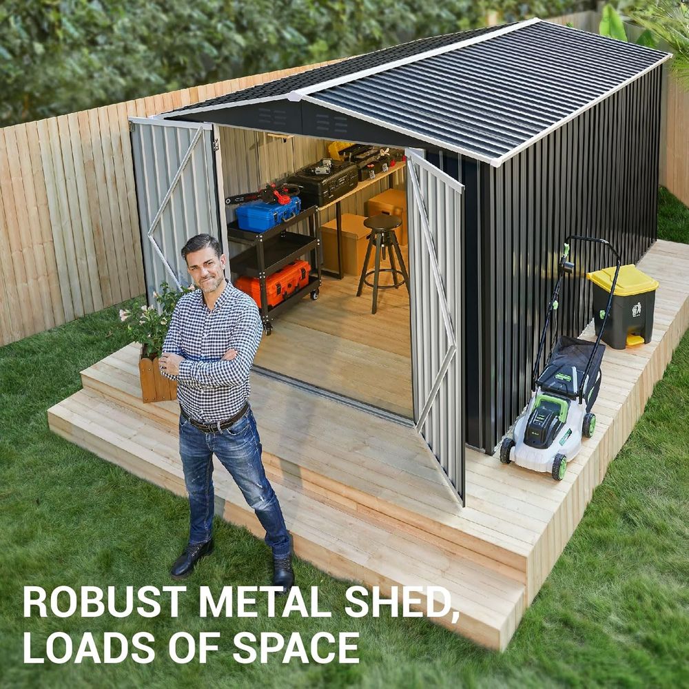11.7ft x 8ft Outdoor Metal Sto - Gardening Tools Storage avaliação e preço