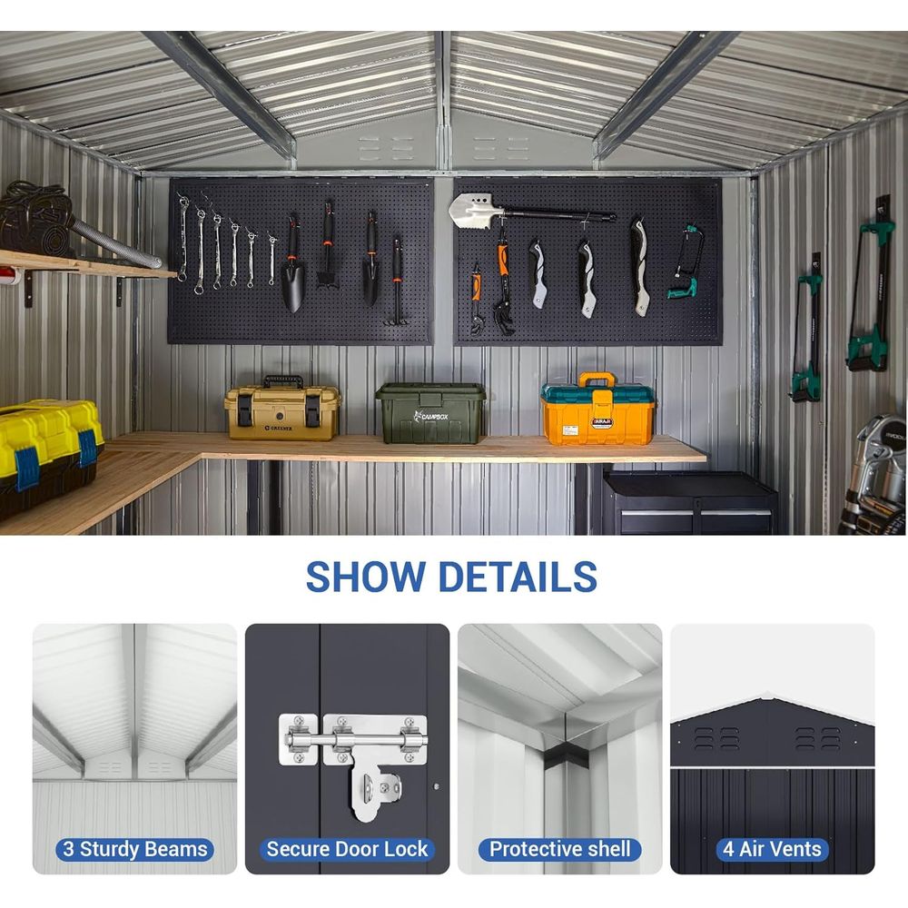 11.7ft x 8ft Outdoor Metal Sto - Gardening Tools Storage avaliação e preço