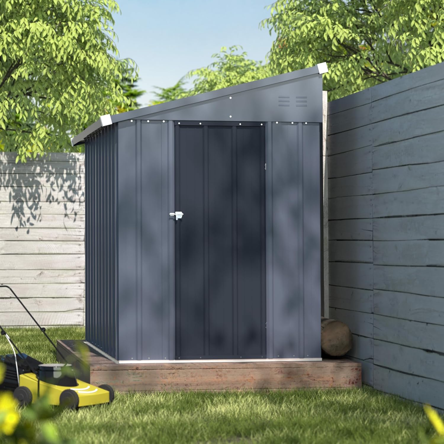 4x6FT Metal Outdoor Storage Sh - Gardening Tools Storage avaliação e preço