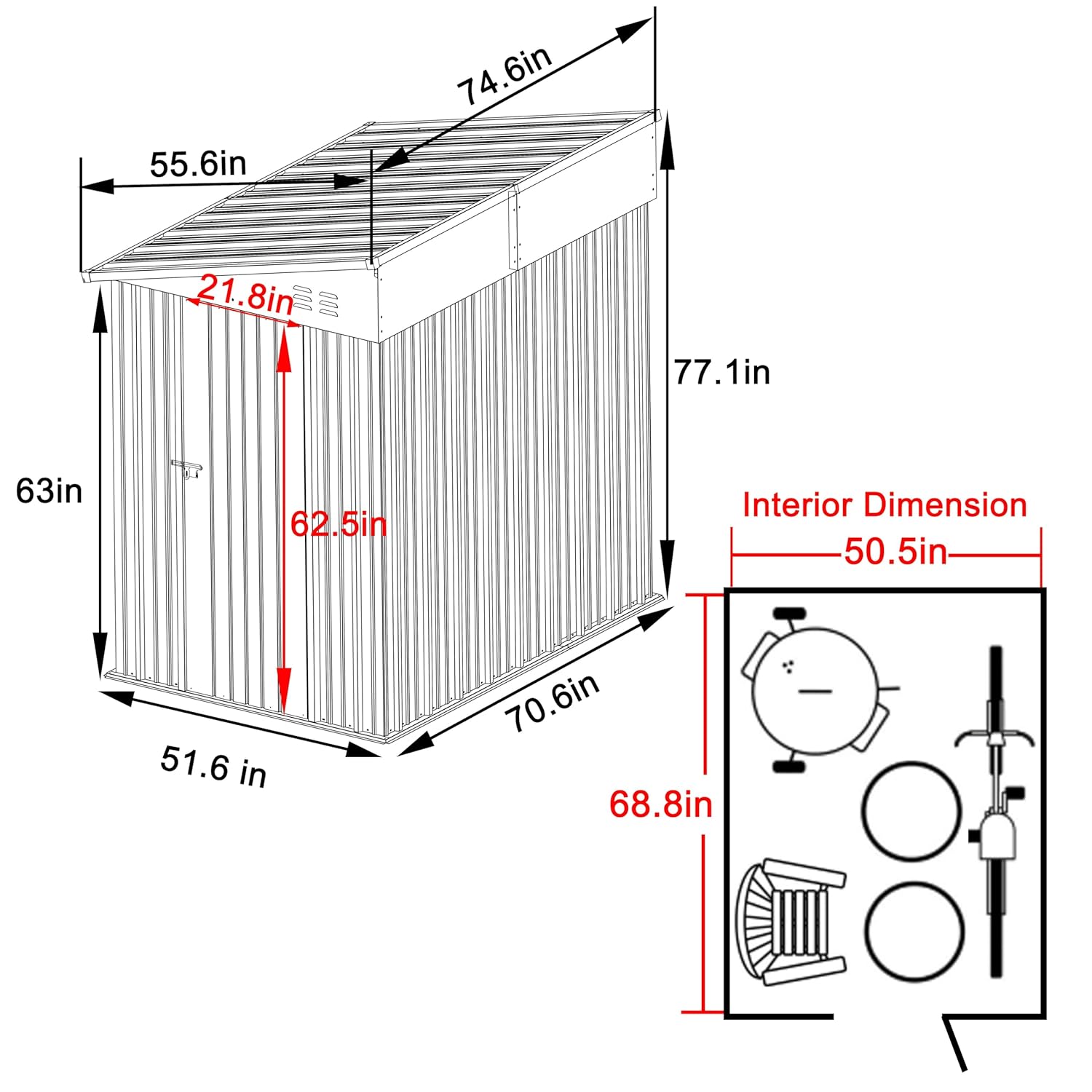 4x6FT Metal Outdoor Storage Sh - Gardening Tools Storage avaliação e preço