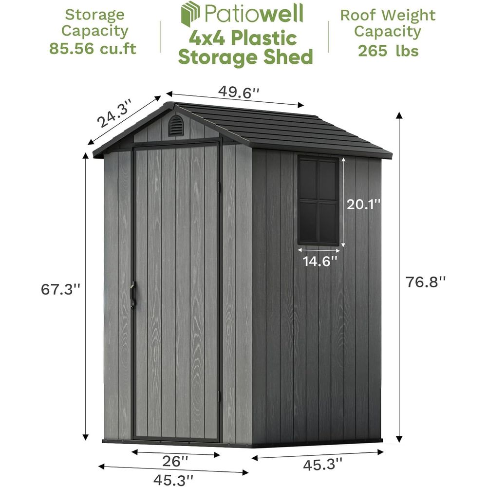 4x4 Plastic Outdoor Storage Sh - Gardening Tools Storage avaliação e preço