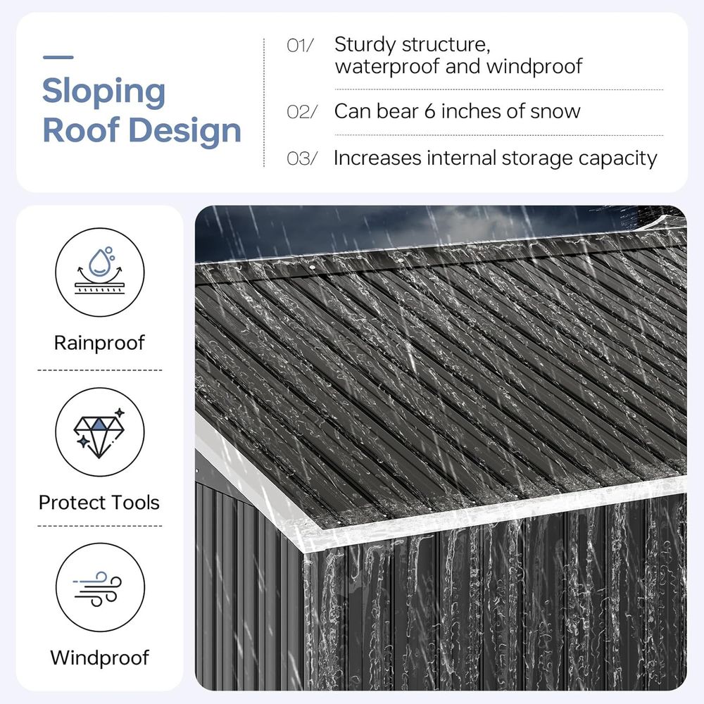 6x4 Outdoor Storage Shed, Meta - Gardening Tools Storage avaliação e preço