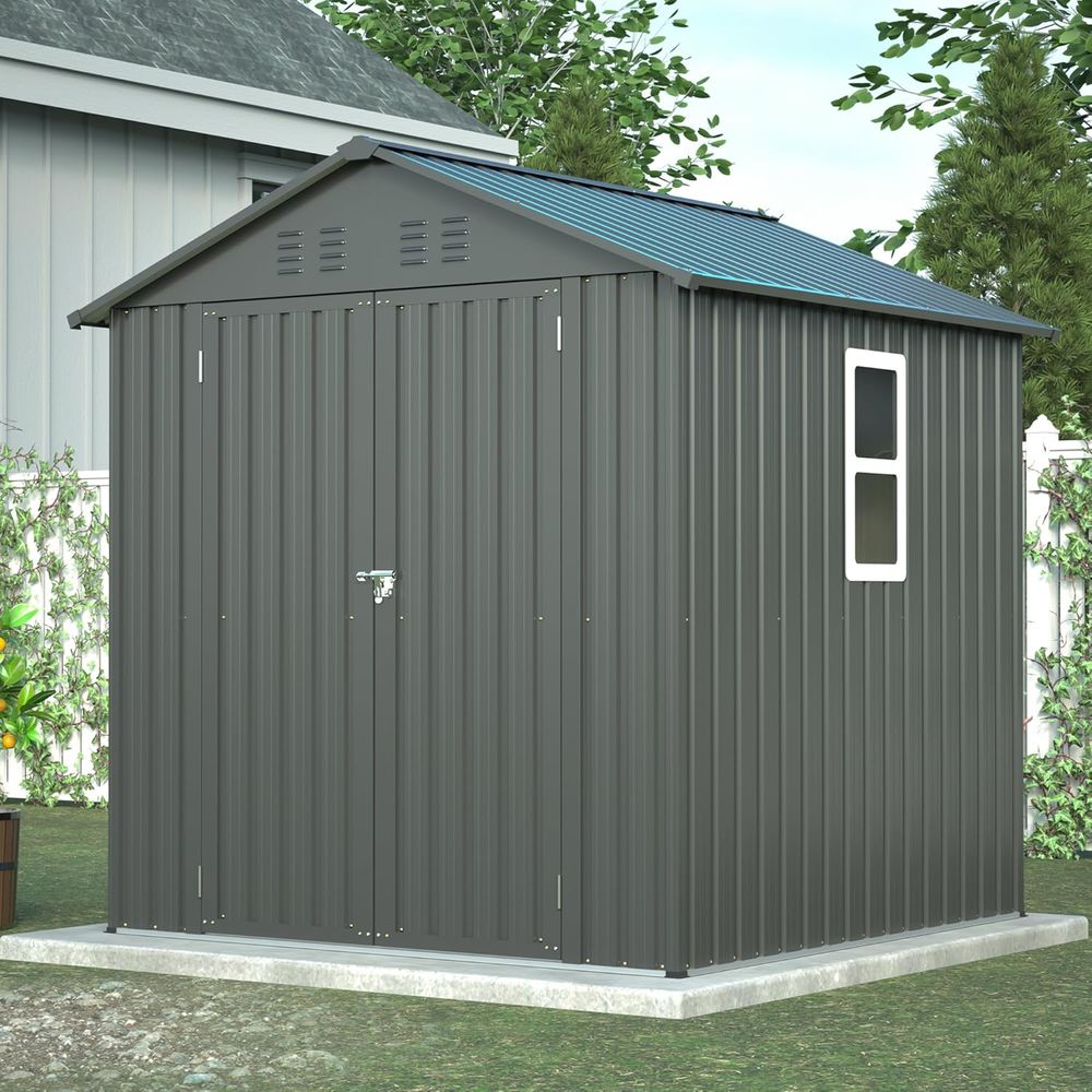 6x6 Metal Outdoor Storage Shed - Gardening Tools Storage avaliação e preço