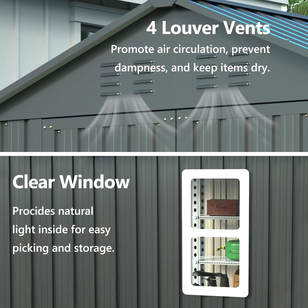 6x6 Metal Outdoor Storage Shed - Gardening Tools Storage avaliação e preço