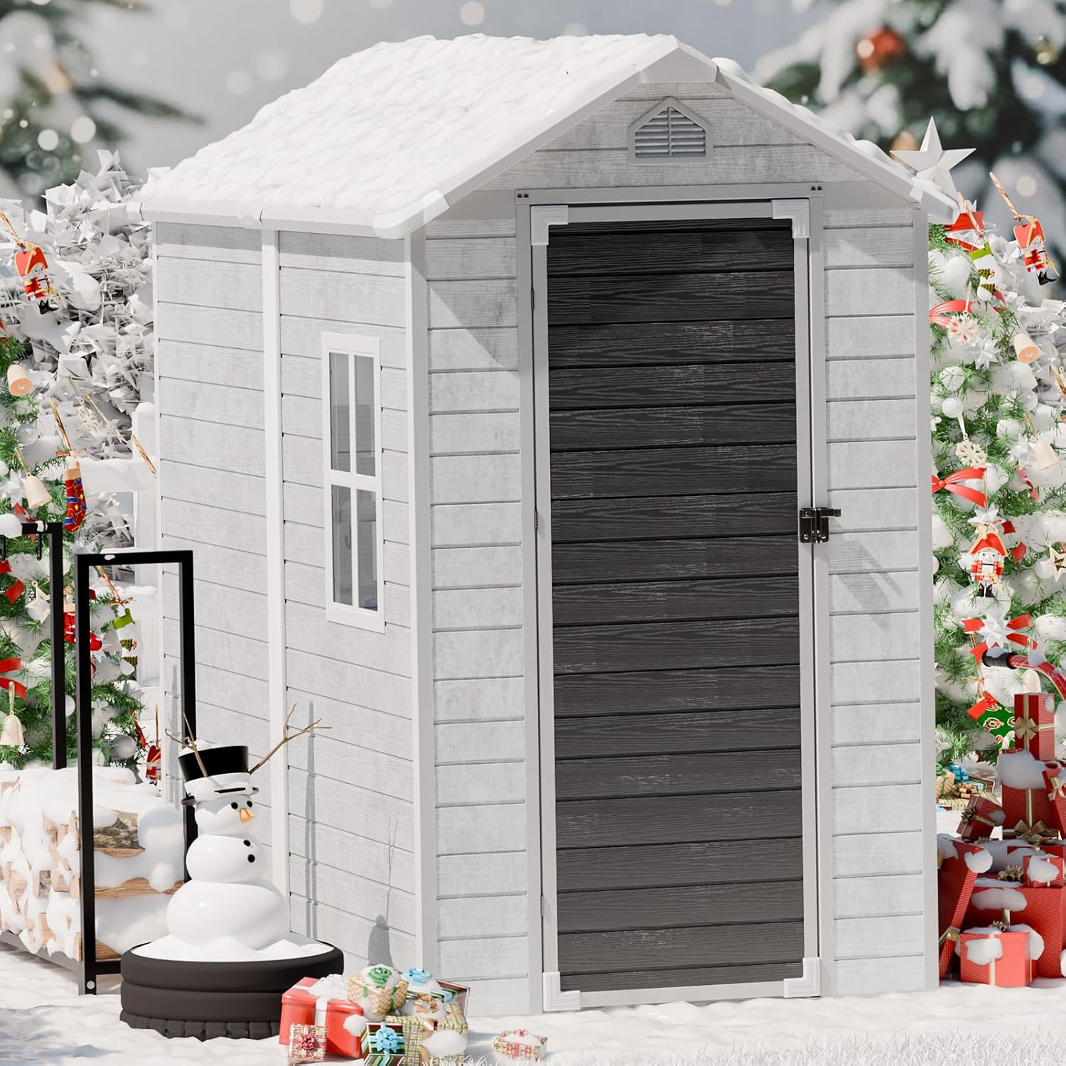 4x6 FT Plastic Storage Shed Wa - Gardening Tools Storage avaliação e preço