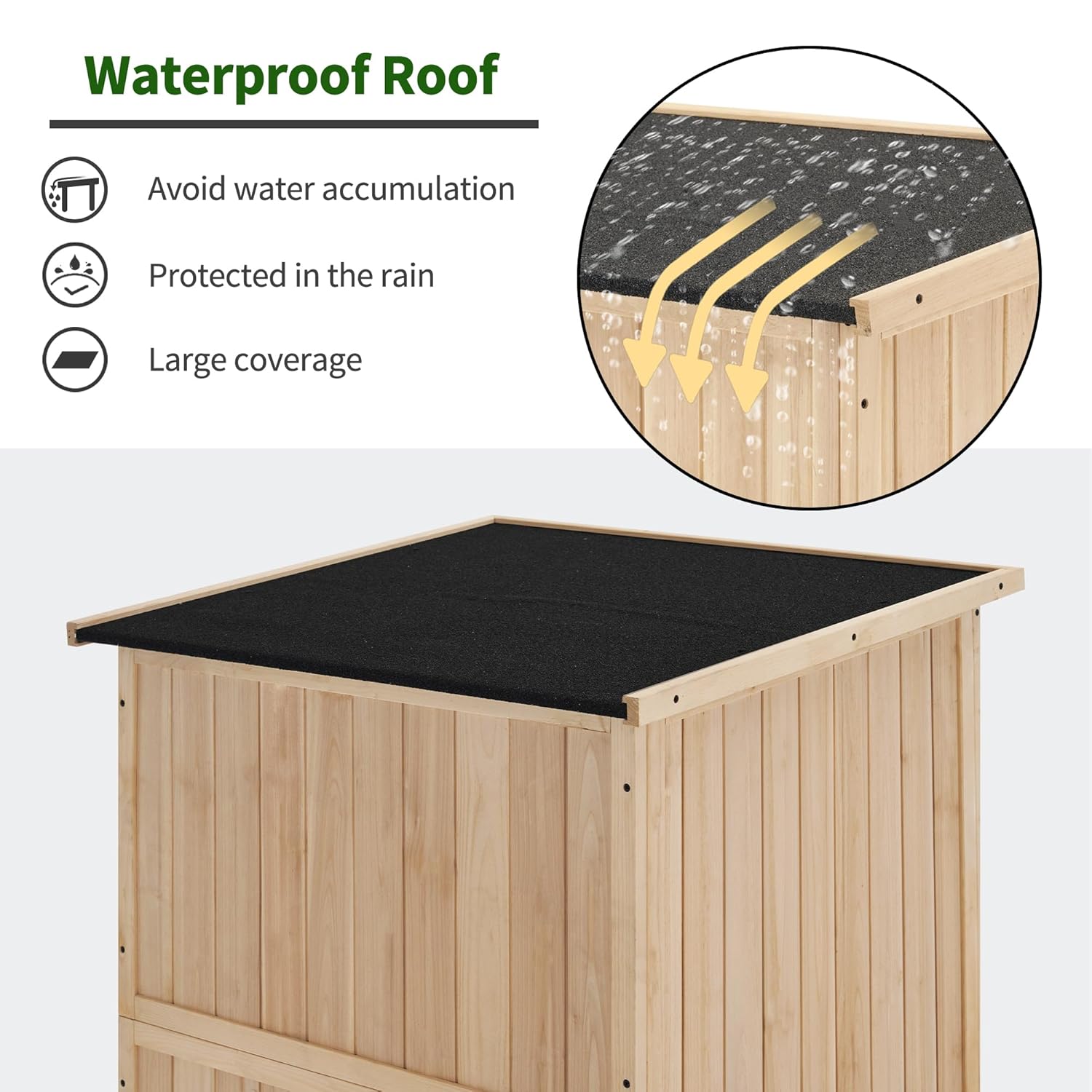 30in Deep Wood Outdoor Storage - Gardening Tools Storage avaliação e preço
