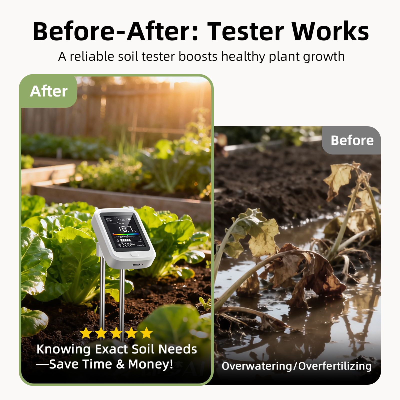 6-in-1 Soil Moisture Meter, Hy - Moisture Meter Plant avaliação e preço
