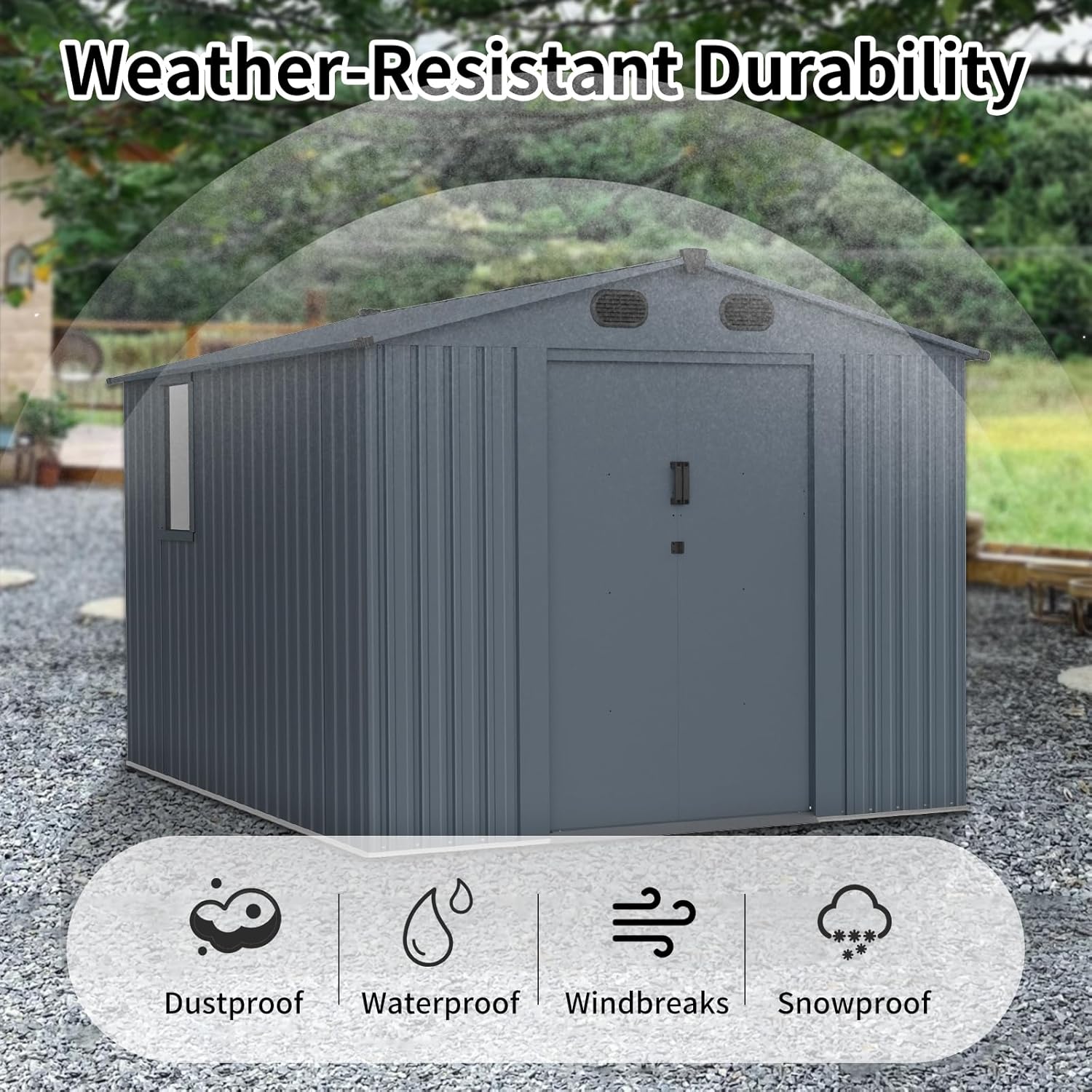 Outdoor Storage Shed 8x10 FT w - Gardening Tools Storage avaliação e preço