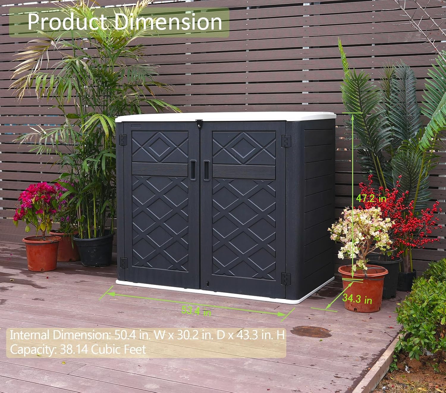 Weather-Resistant Horizontal O - Gardening Tools Storage avaliação e preço