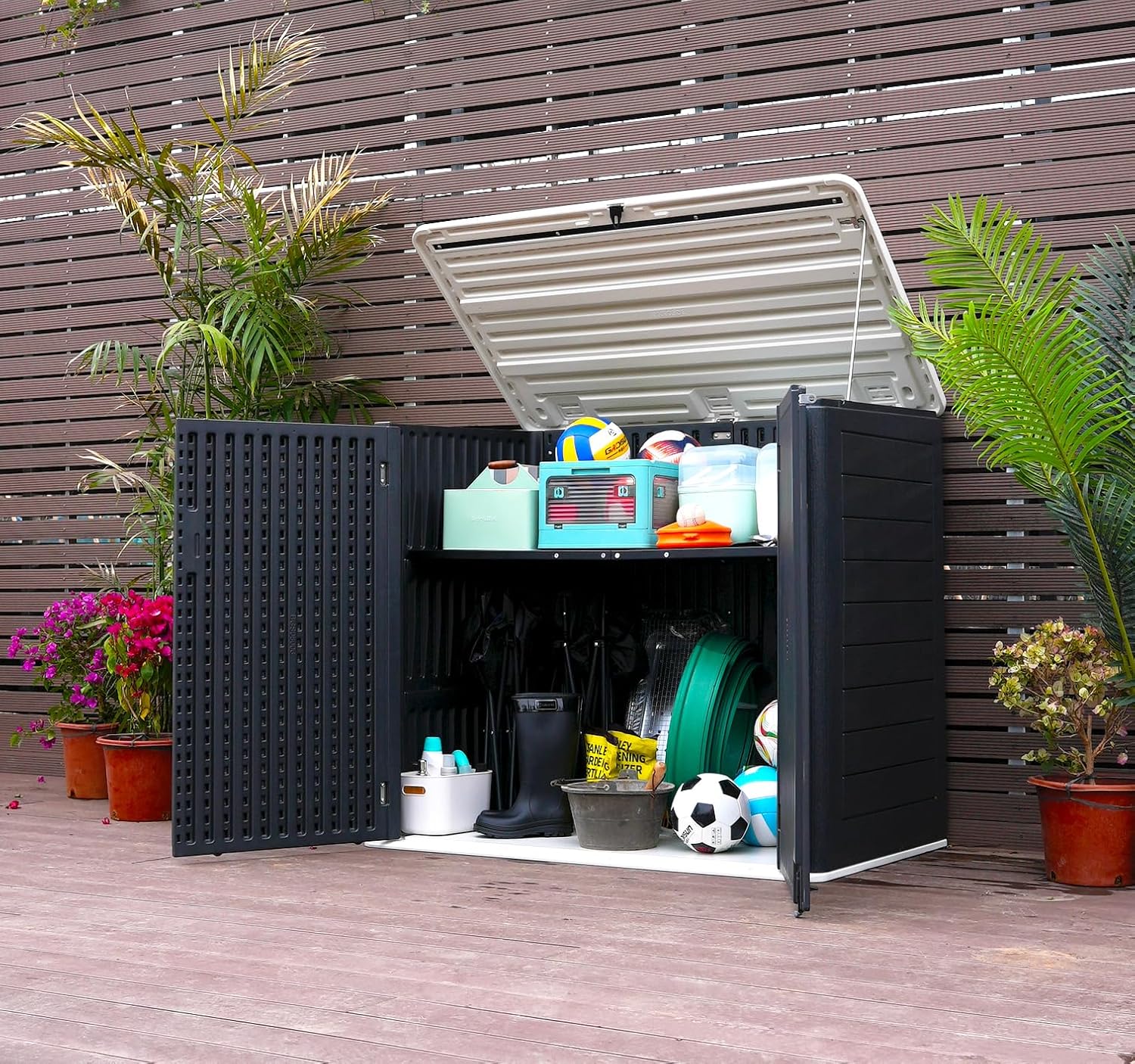 Weather-Resistant Horizontal O - Gardening Tools Storage avaliação e preço