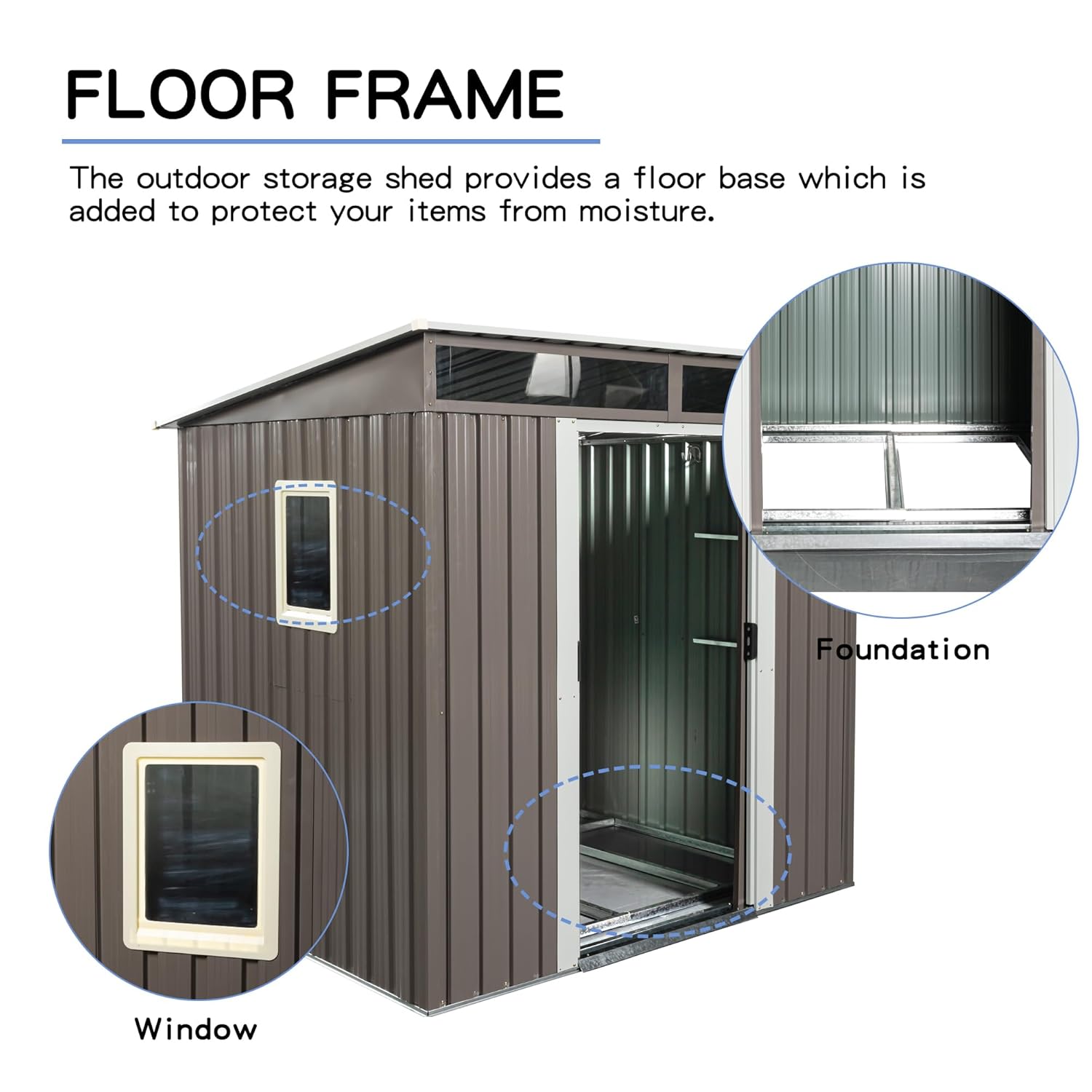 6X5 FT Outdoor Storage Shed, W - Gardening Tools Storage avaliação e preço