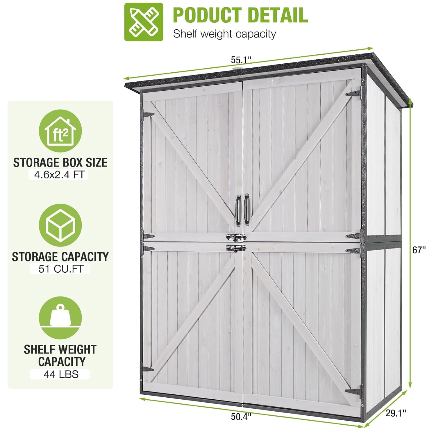 Outdoor Cabinet Storage Shed w - Gardening Tools Storage avaliação e preço