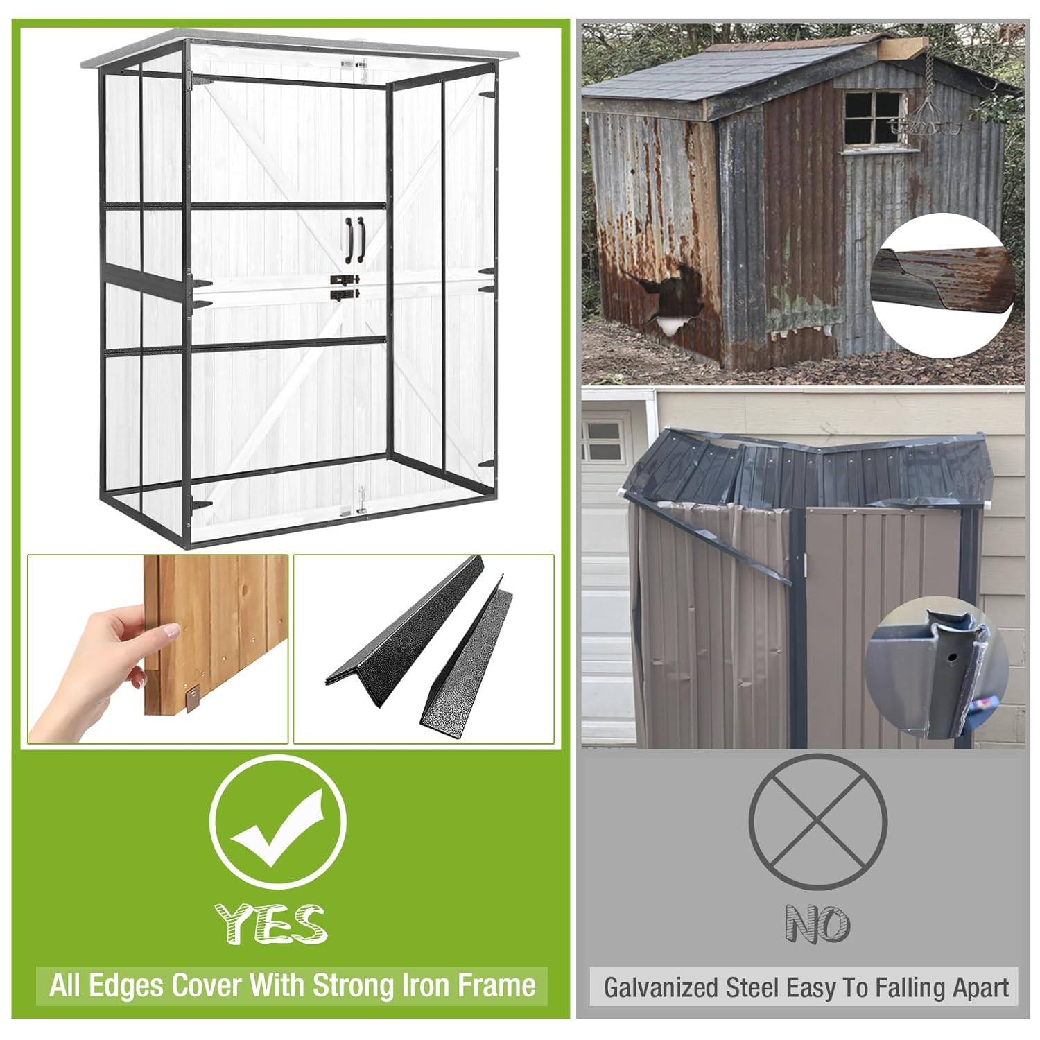 Outdoor Cabinet Storage Shed w - Gardening Tools Storage avaliação e preço