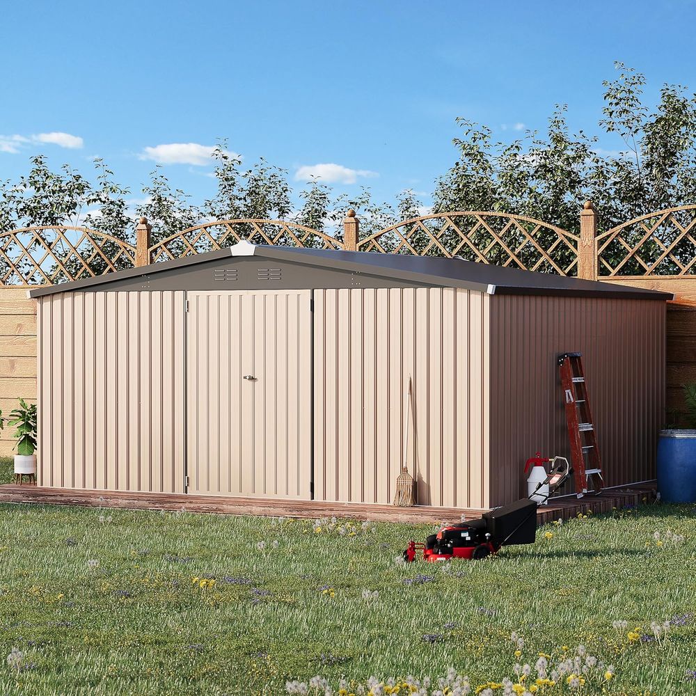 14' x 12' Outdoor Metal Storag - Gardening Tools Storage avaliação e preço