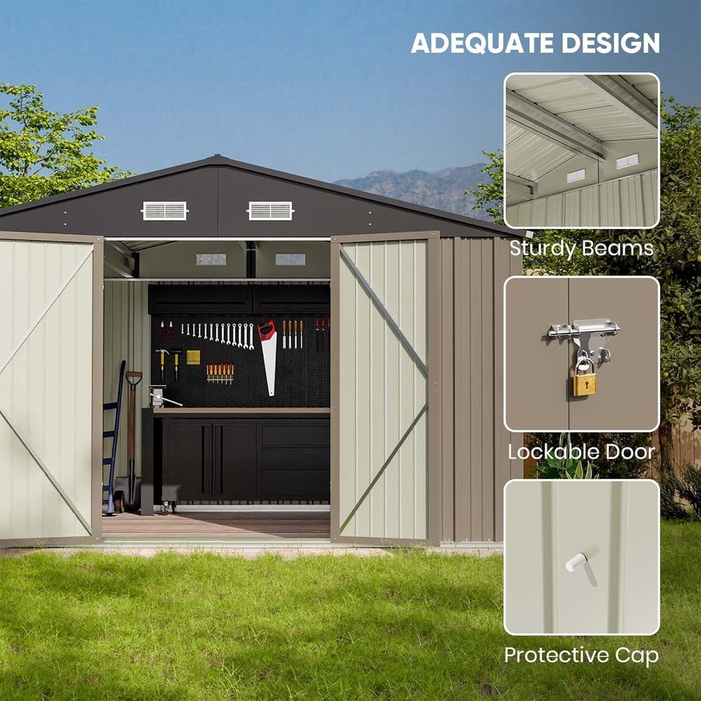 10x8ft Outdoor Storage Shed -  - Gardening Tools Storage avaliação e preço