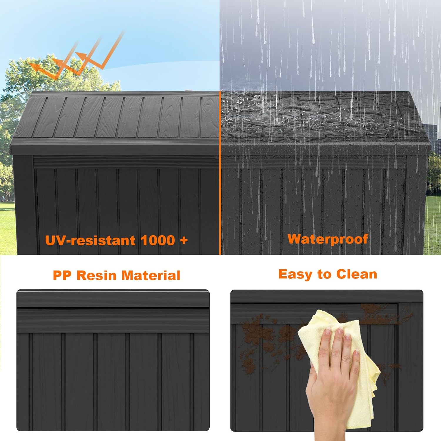 180Gal Lockable Resin Deck Box - Gardening Tools Storage avaliação e preço