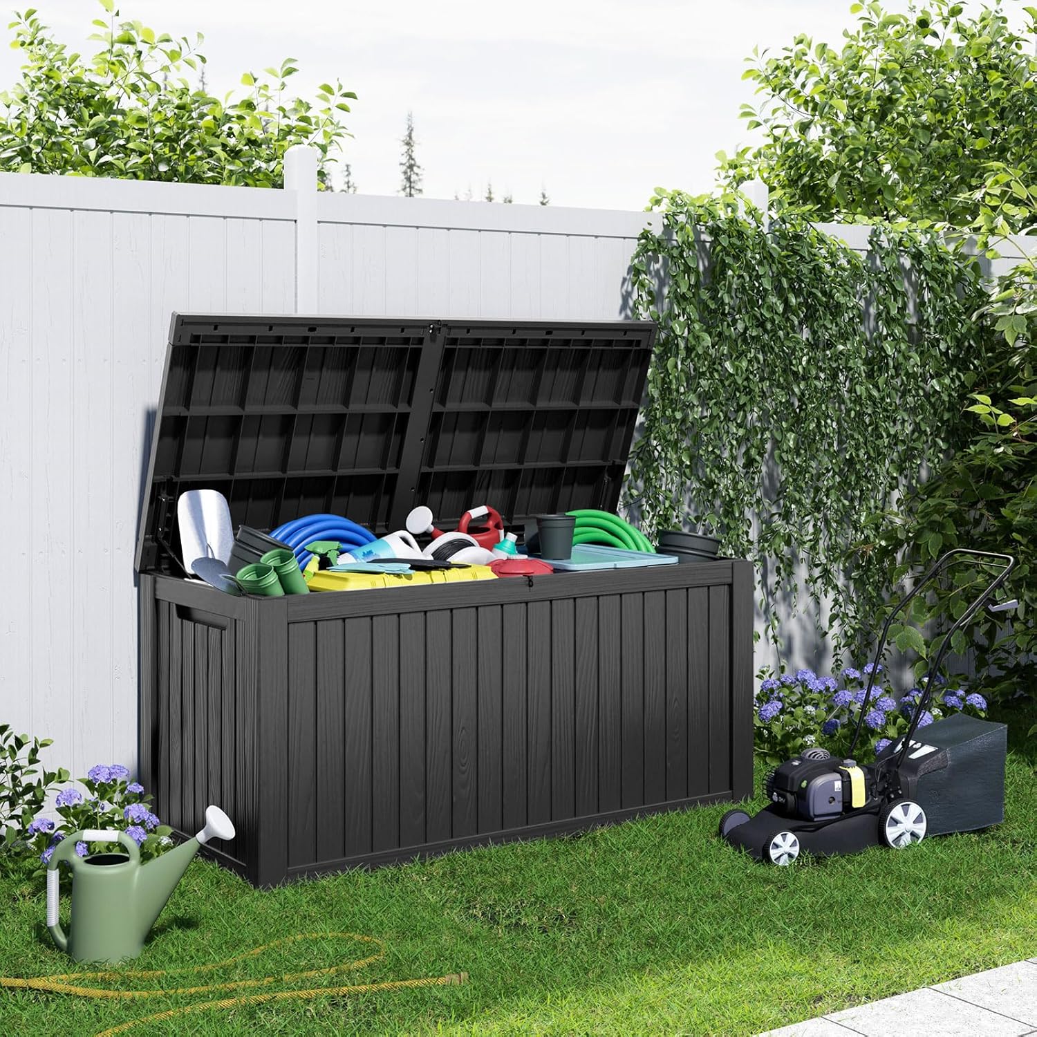 180Gal Lockable Resin Deck Box - Gardening Tools Storage avaliação e preço