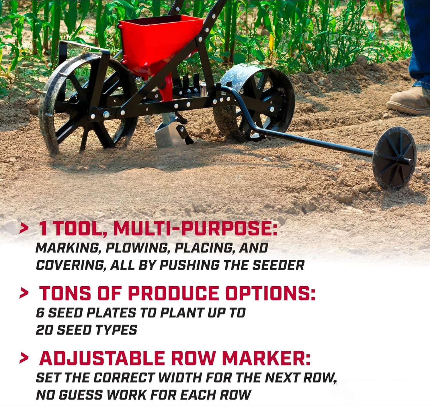 Garden Push Seeder Planter wit - Garden Row Marker avaliação e preço