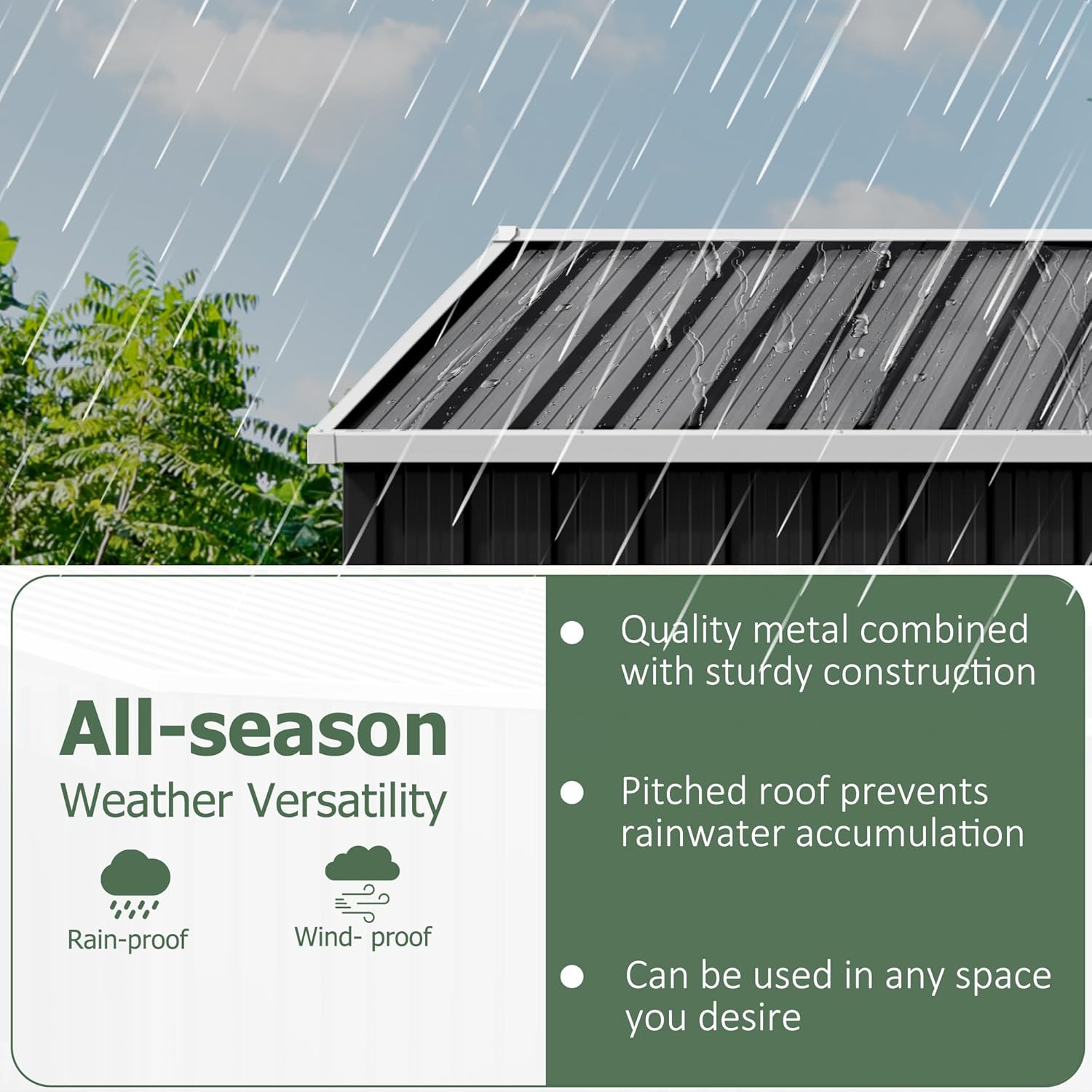 8x8 FT Outdoor Storage Shed, U - Gardening Tools Storage avaliação e preço